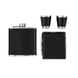 Angelo Flask Set (black) w cig case